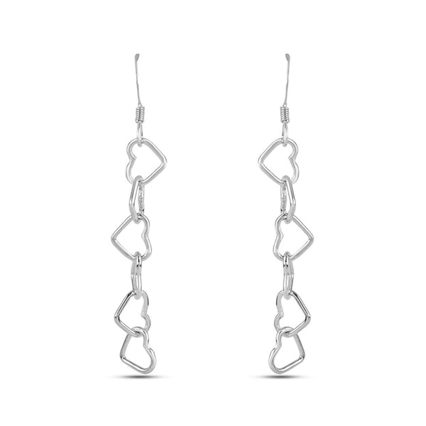 925 Sterling Silver Valentines Day Heart Inspired Dangler Earrings for Women