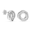 925 Steling Silver Diamond-Cut Textured Love-Knot Stud Earrings for Women