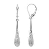 925 Sterling Silver Diamond-Cut Leverback Drop Dangle Earrings for Women Girl 38 MM