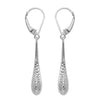 925 Sterling Silver Diamond-Cut Leverback Drop Dangle Earrings for Women Girl 38 MM