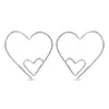 925 Sterling Silver Double Heart Earrings for Teen Women