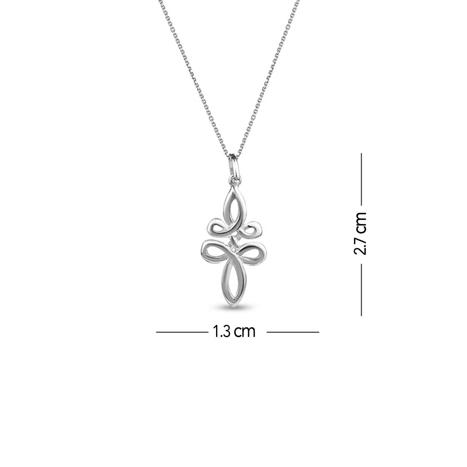 925 Sterling Silver Italian Design Celtic Knot Cross Pendant Necklace for Women