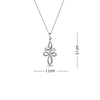 925 Sterling Silver Italian Design Celtic Knot Cross Pendant Necklace for Women