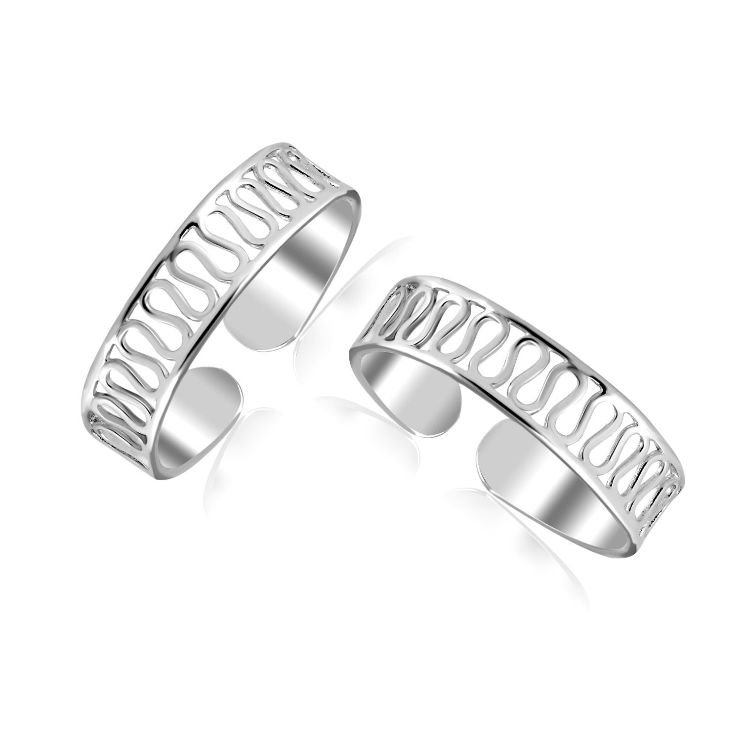 925 Sterling Silver Cut-work Toe Ring For Women