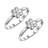 925 Sterling Silver Flower Design Adjustable Toe Ring for Women