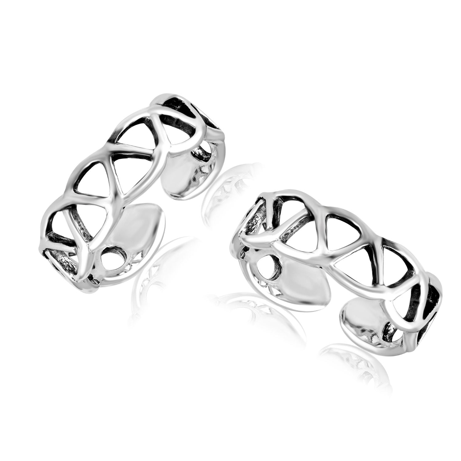 925 Sterling Silver Stylish Cutwork Toe Ring For Women