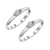 925 Sterling Silver Round Cubic Zirconia Adjustable Toe Ring for Women