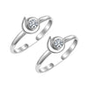 925 Sterling Silver Cubic Zirconia Forever Love Alloy Toe Ring for Women