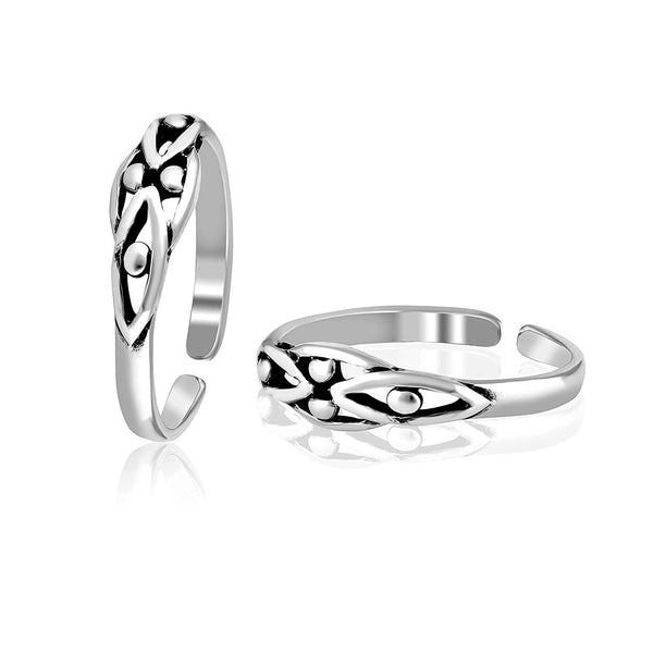 925 Sterling Silver Antique Cutwork Toe Ring For Women