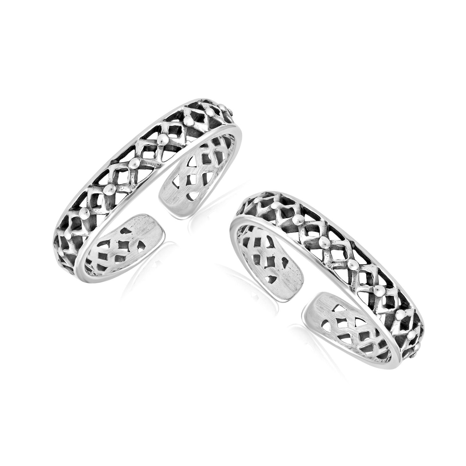 925 Sterling Silver Antique Cutwork Toe Ring For Women