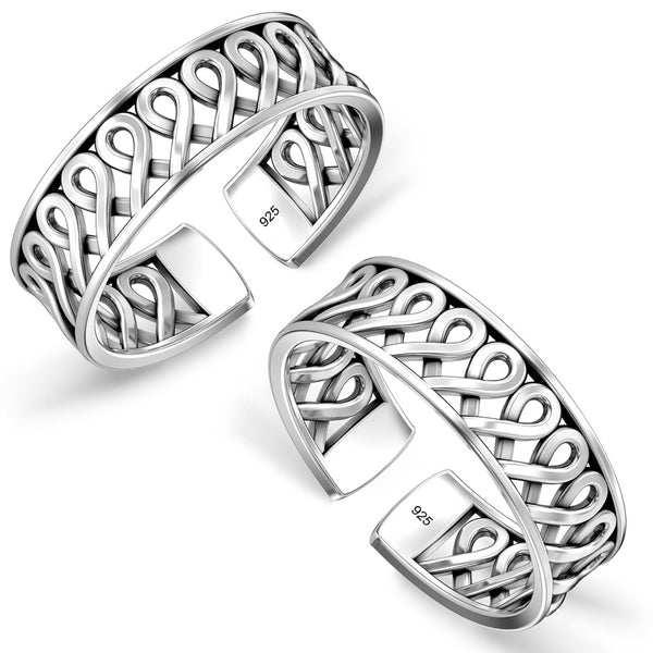 925 Sterling Silver Cutwork Antique Toe Ring For Women