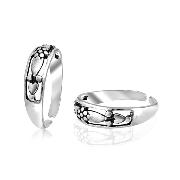 925 Sterling Silver Cut-work Toe Ring for Women