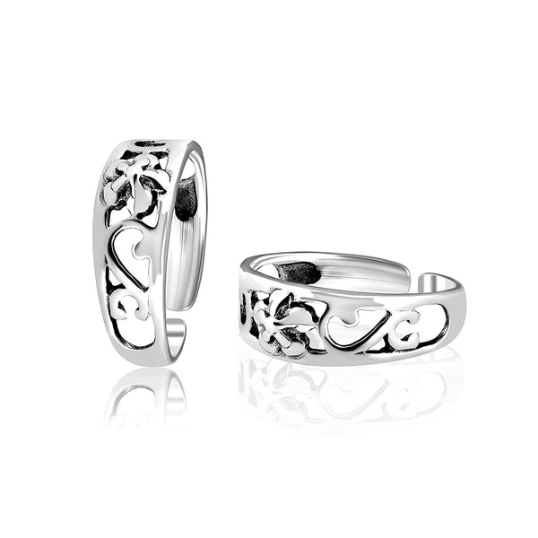 925 Sterling Silver Cutwork Antique Toe Ring For Women