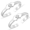 925 Sterling Silver Double Heart Toe Ring for Women