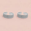 925 Sterling Silver Designer Oxidized Leaf Vine Band Toe Rings for Women