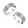 925 Sterling Silver Antique Minimalistic Open Band Adjustable Toe Rings for Women