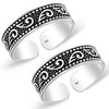 925 Sterling Silver Antique Pattern Toe Ring for Women