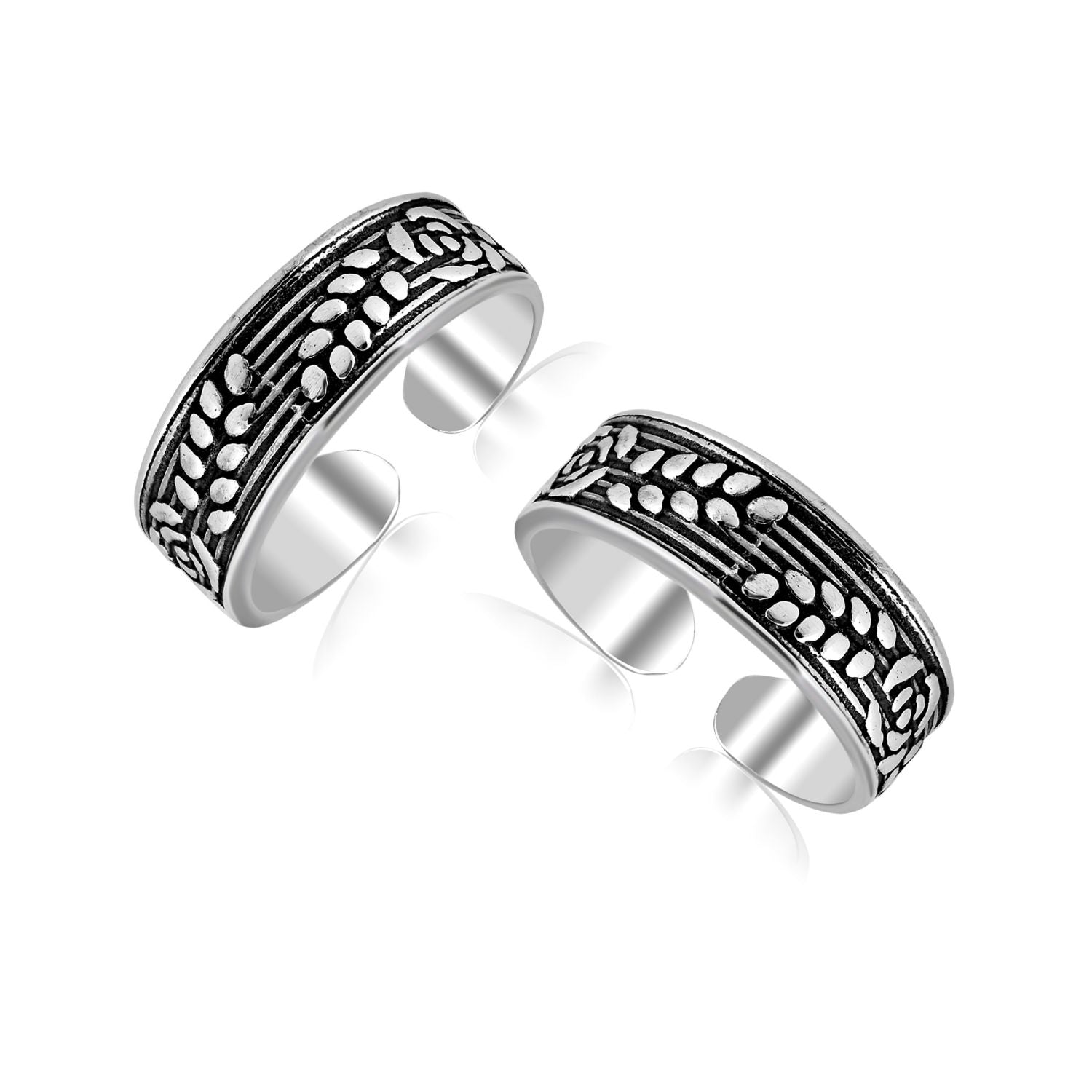 925 Sterling Silver Leaves Antique Toe Ring for Women