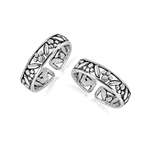 925 Sterling Silver Cutwork Antique Toe Ring For Women