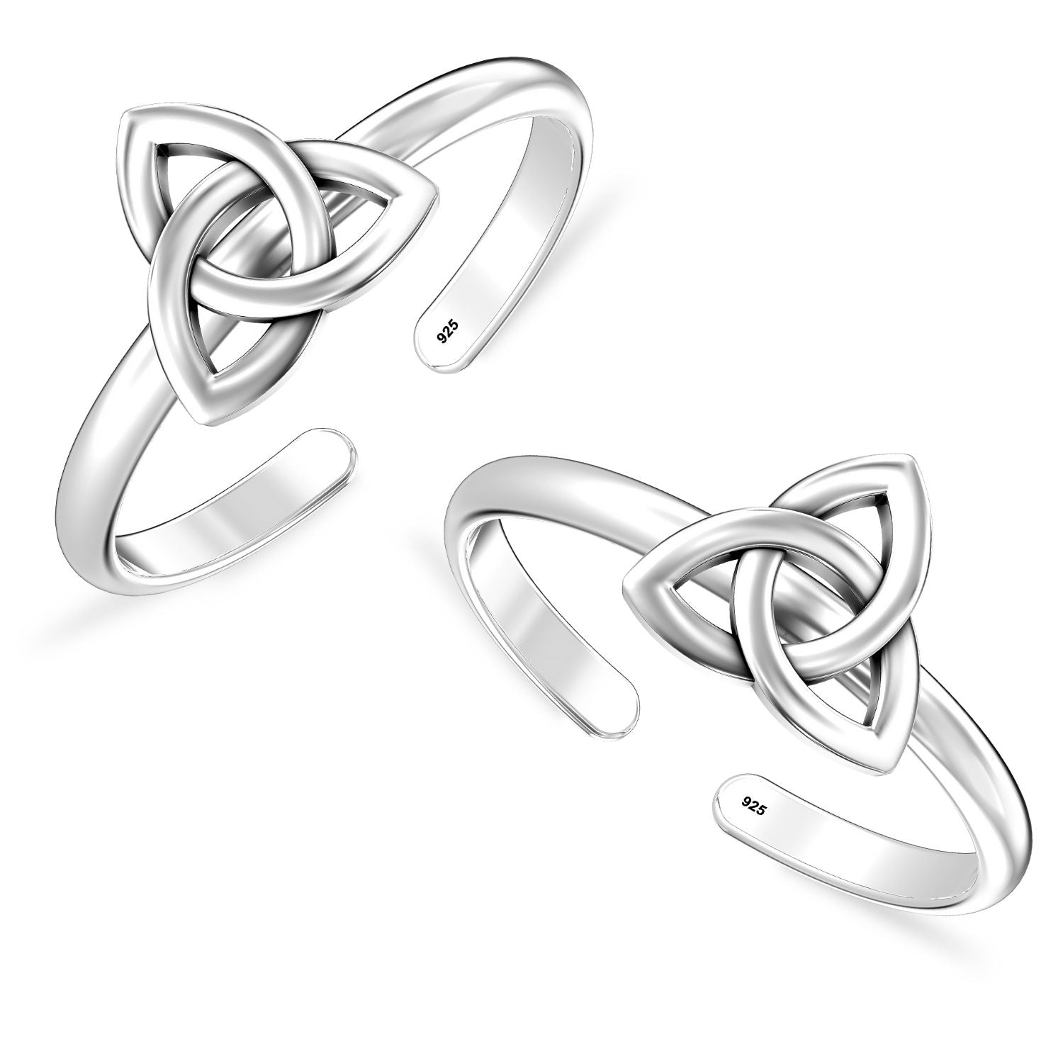 925 Sterling Silver Triangle Design Toe Ring for Women