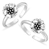 925 Sterling Silver Flower Toe Ring for Women