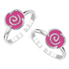 925 Sterling Silver Enamel Rose Flower Toerings for Women