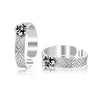 925 Sterling Silver Antique Flower Toe Ring For Women