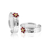 925 Sterling Silver Colorful Flower Design Toe Ring For Women