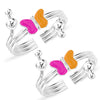 925 Sterling Silver Enamel Butterfly Toe Ring for Women