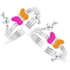 925 Sterling Silver Enamel Butterfly Toe Ring for Women