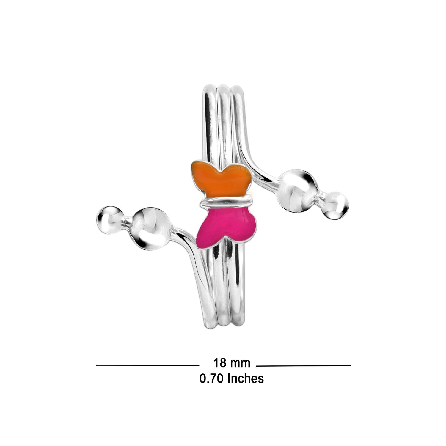 925 Sterling Silver Enamel Butterfly Toe Ring for Women