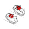925 Sterling Silver Jewellery Enamel Beetle Toe Ring for Women