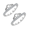 925 Sterling Silver Classic Cubic Zirconia Crown Shape Adjustable Toe Ring for Women