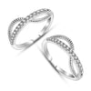 925 Sterling Silver Cubic Zirconia Infinity Adjustable Toe Ring for Women