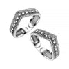 925 Sterling Silver Antique V Shaped Adjustable Toe Ring for Women