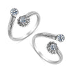 925 Sterling Silver Cubic Zirconia Fancy Floral Adjustable Toe Ring for Women