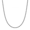 925 Sterling Silver Italian Diamond-Cut Twisted Braided Rope Chain Necklace for Women 3 MM