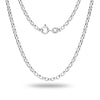 925 Sterling Silver Italian Rolo Belcher Link Chain Necklace for Men and Women 0.3CM