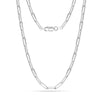 925 Sterling Silver Italian PaperClip Link Chain Necklace for Teen and Women 0.35 CM