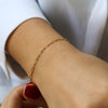 925 Sterling Silver 14K Gold Plated Italian Adjustable Handmade PaperClip Link Chain Bracelet for Women