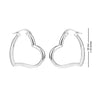 925 Sterling Silver Love Heart Shape Hoop Earrings for Teen Women