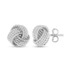 925 Sterling Silver Italian Design Diamond-Cut Wire Love Knot Stud Earrings for Women 10MM