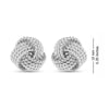 925 Sterling Silver Italian Design Diamond-Cut Wire Love Knot Stud Earrings for Women 10MM