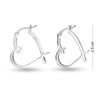 925 Sterling Silver Love Heart Click-Top Hoop Earrings for Women