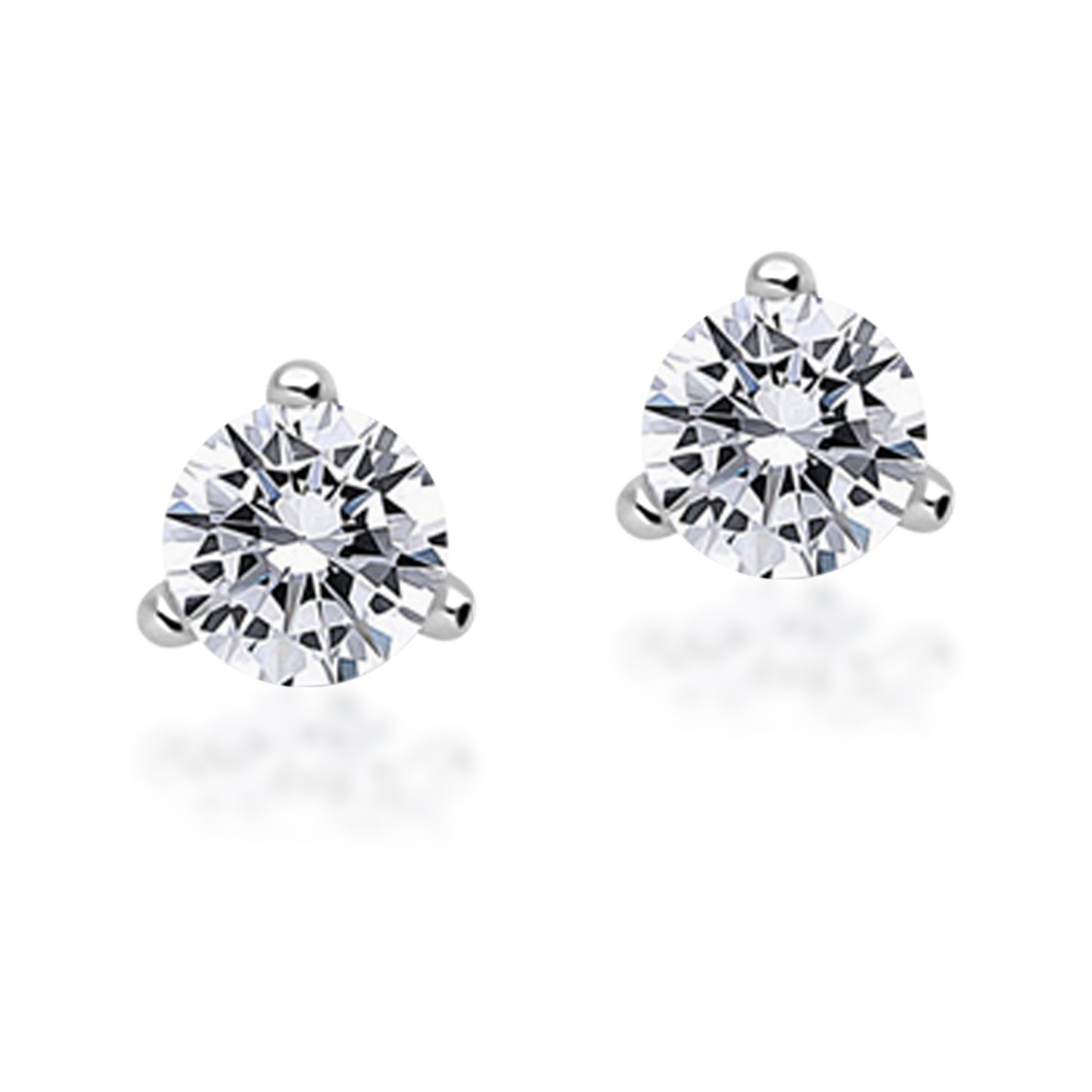 925 Sterling Silver Cubic Zirconia Martini Style Solitaire Diamond like Brilliance Sparkling Stud Earrings for Women