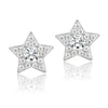 925 Sterling Silver Cubic Zirconia Star Stunning Shine Stud Earrings for Women