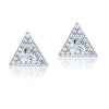 925 Sterling Silver Cubic Zirconia Sparkling White Studded Triangular Stud Earrings for Women