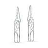 925 Sterling Silve Rectangle Tree Silhouette Drop Dangle Earrings for Women