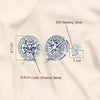 925 Sterling Silver Diamond like Brilliance Sparkling Halo CZ Stud Earrings for Women