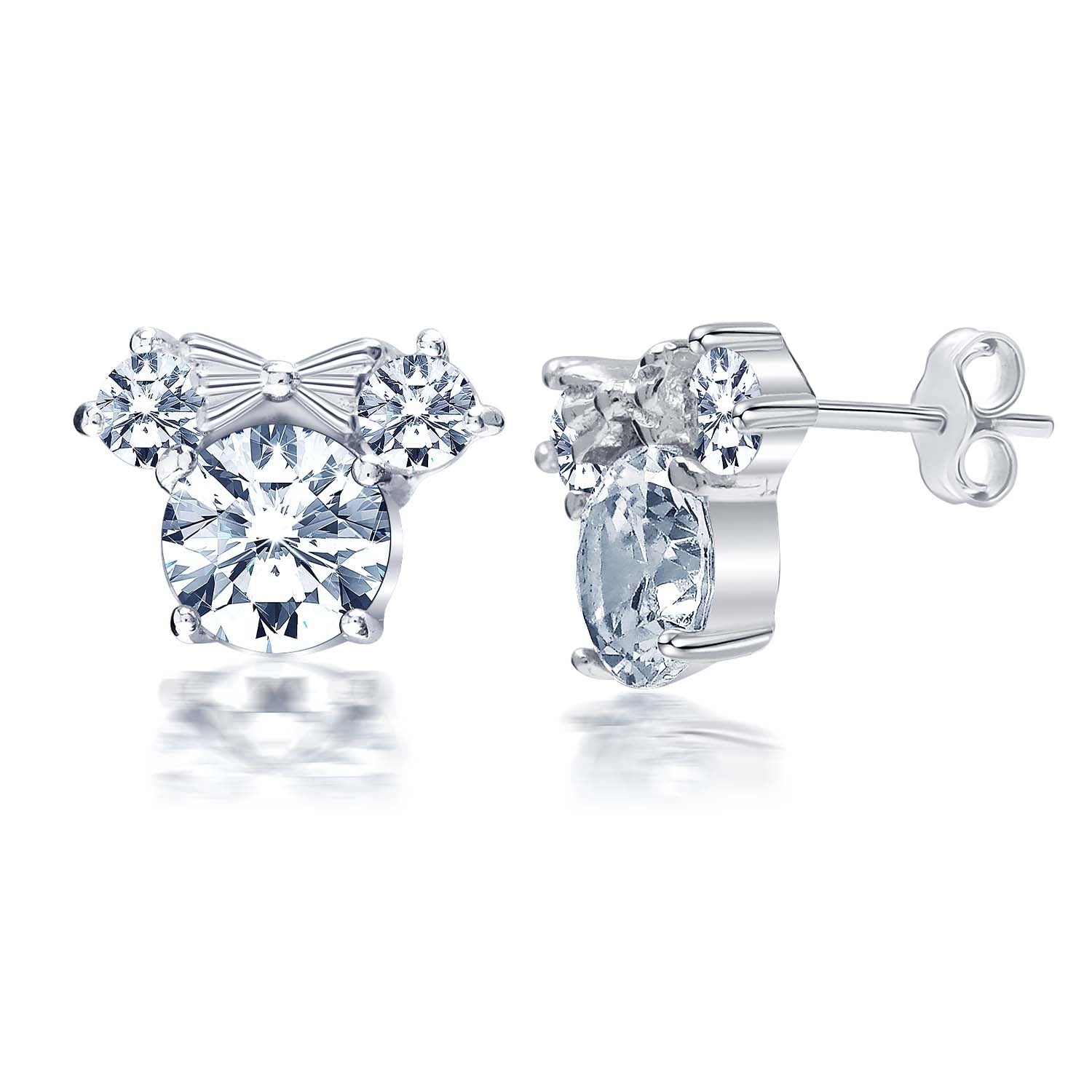 925 Sterling Silver Ear Halo CZ Brilliance Sparkling Stud Earrings for Women